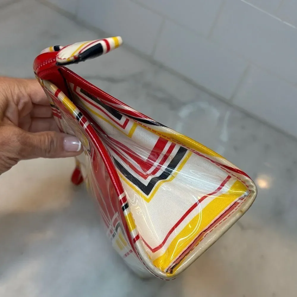 Kate Spade Travel Bag Colorful Geometric Toiletries Cosmetic Case Pouch